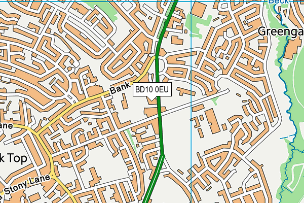 BD10 0EU map - OS VectorMap District (Ordnance Survey)