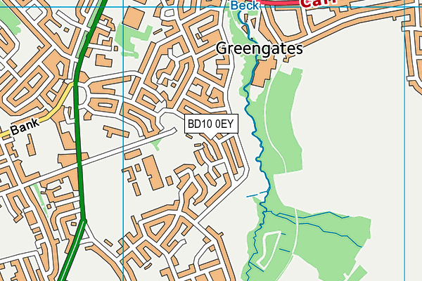 BD10 0EY map - OS VectorMap District (Ordnance Survey)