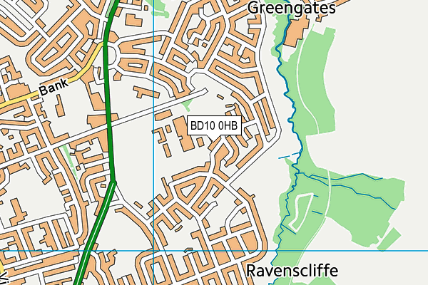 BD10 0HB map - OS VectorMap District (Ordnance Survey)