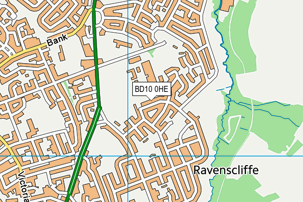 BD10 0HE map - OS VectorMap District (Ordnance Survey)