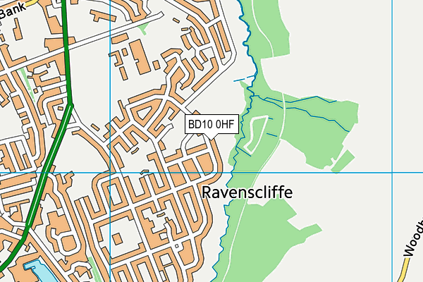 BD10 0HF map - OS VectorMap District (Ordnance Survey)