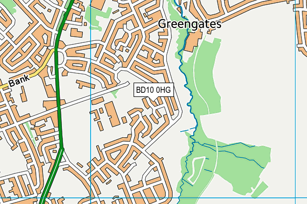 BD10 0HG map - OS VectorMap District (Ordnance Survey)