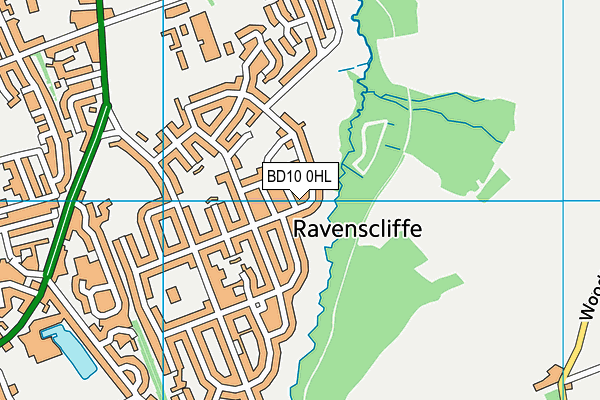 BD10 0HL map - OS VectorMap District (Ordnance Survey)