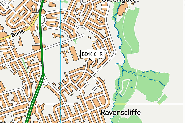 BD10 0HR map - OS VectorMap District (Ordnance Survey)