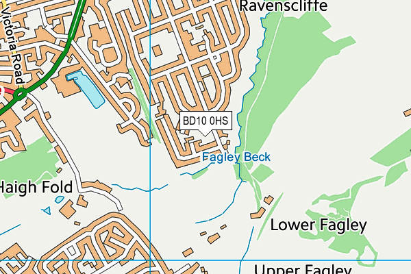 BD10 0HS map - OS VectorMap District (Ordnance Survey)