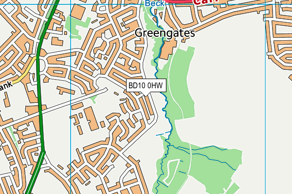 BD10 0HW map - OS VectorMap District (Ordnance Survey)