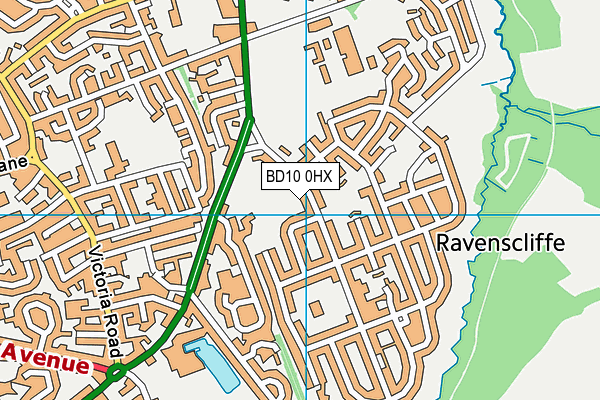 BD10 0HX map - OS VectorMap District (Ordnance Survey)