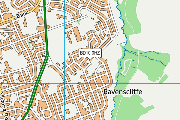 BD10 0HZ map - OS VectorMap District (Ordnance Survey)