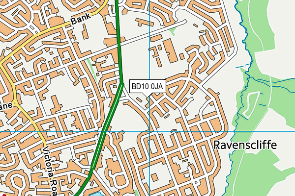 BD10 0JA map - OS VectorMap District (Ordnance Survey)