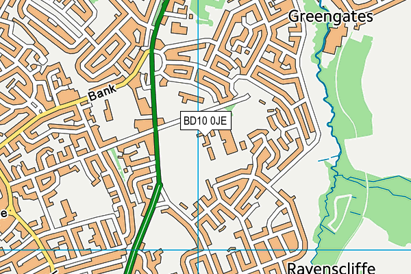 Harrogate Road Playing Field map (BD10 0JE) - OS VectorMap District (Ordnance Survey)