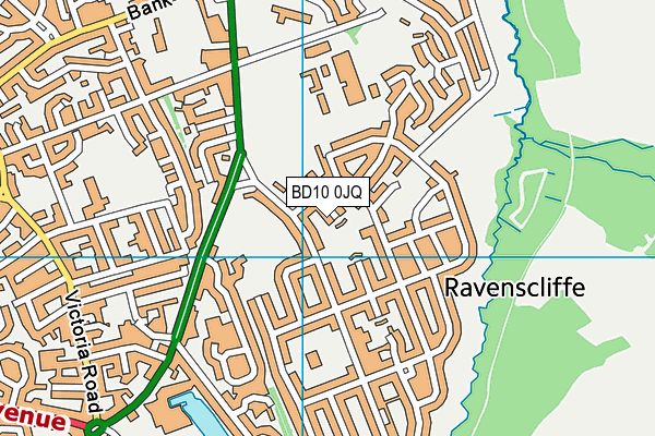 BD10 0JQ map - OS VectorMap District (Ordnance Survey)