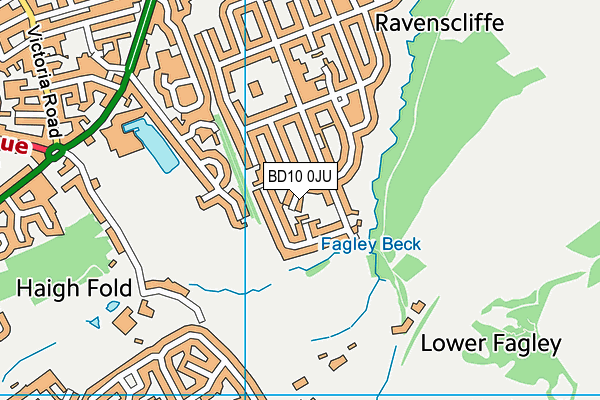 BD10 0JU map - OS VectorMap District (Ordnance Survey)