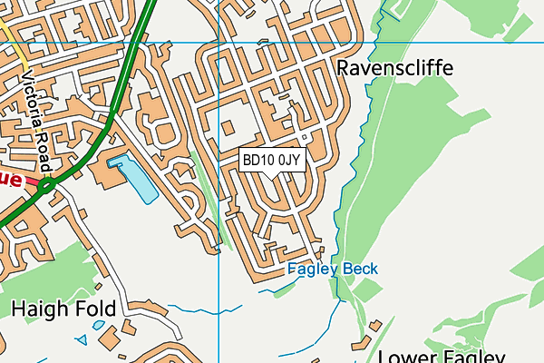 BD10 0JY map - OS VectorMap District (Ordnance Survey)