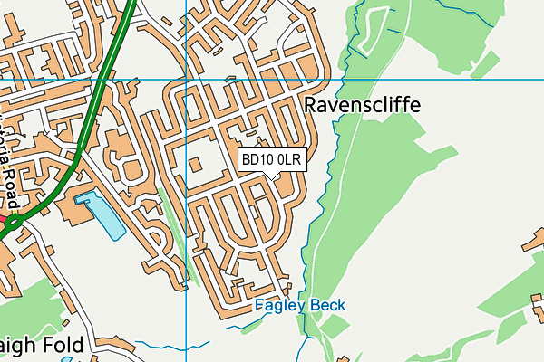 BD10 0LR map - OS VectorMap District (Ordnance Survey)