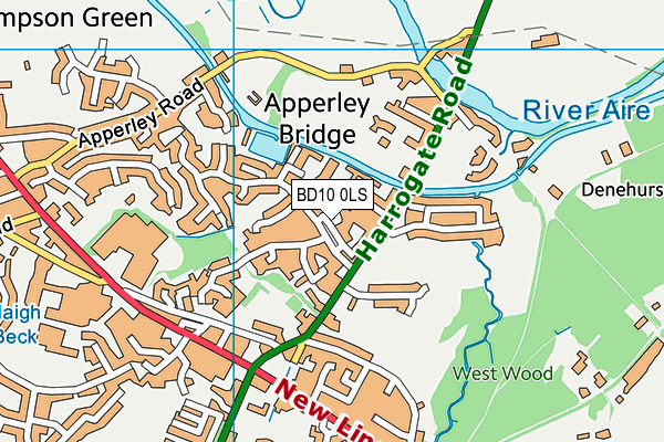 BD10 0LS map - OS VectorMap District (Ordnance Survey)