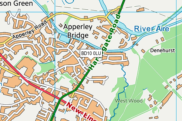 BD10 0LU map - OS VectorMap District (Ordnance Survey)