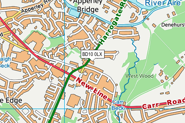 BD10 0LX map - OS VectorMap District (Ordnance Survey)