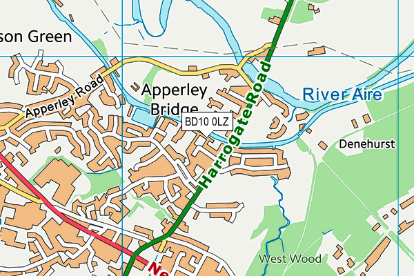 BD10 0LZ map - OS VectorMap District (Ordnance Survey)