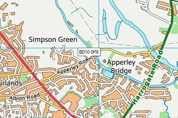 BD10 0PX map - OS VectorMap District (Ordnance Survey)