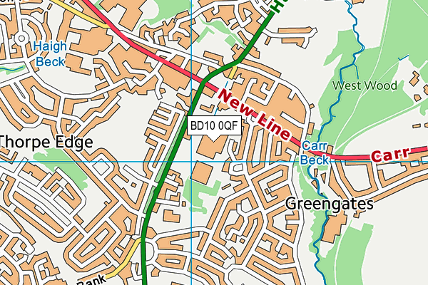 BD10 0QF map - OS VectorMap District (Ordnance Survey)