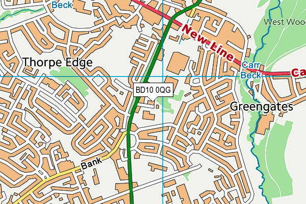 BD10 0QG map - OS VectorMap District (Ordnance Survey)