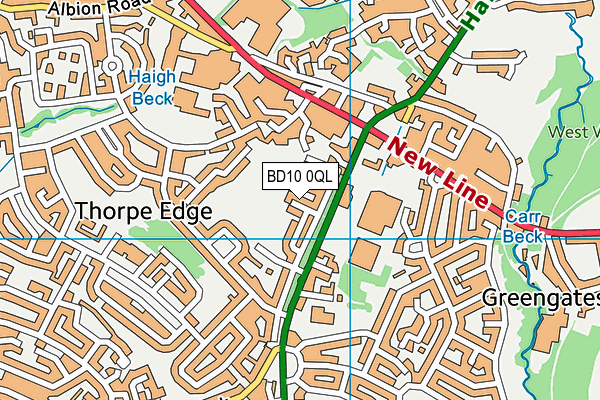 BD10 0QL map - OS VectorMap District (Ordnance Survey)