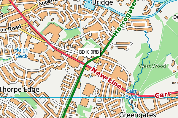 BD10 0RB map - OS VectorMap District (Ordnance Survey)