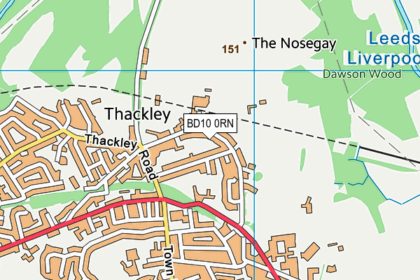 BD10 0RN map - OS VectorMap District (Ordnance Survey)