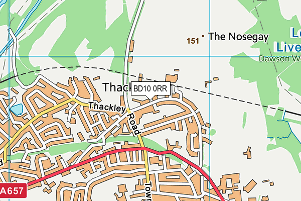 BD10 0RR map - OS VectorMap District (Ordnance Survey)