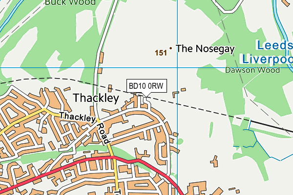 BD10 0RW map - OS VectorMap District (Ordnance Survey)