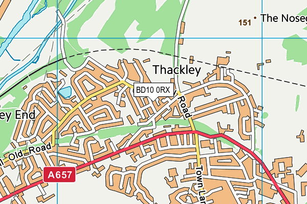 BD10 0RX map - OS VectorMap District (Ordnance Survey)