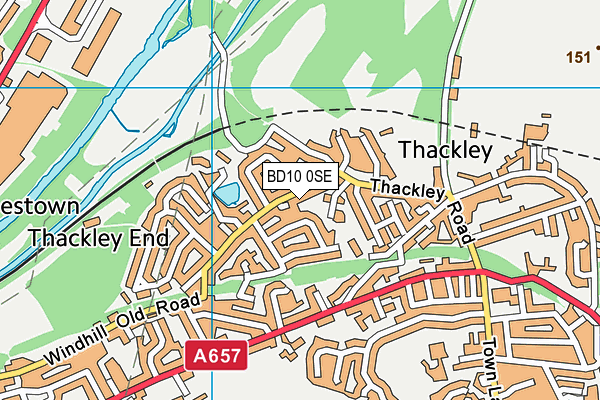 BD10 0SE map - OS VectorMap District (Ordnance Survey)