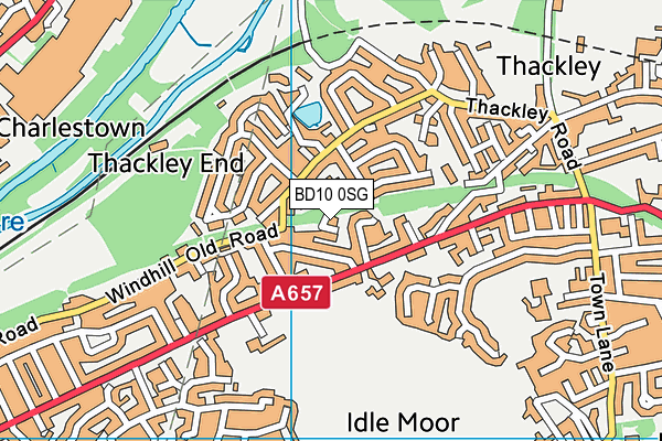 BD10 0SG map - OS VectorMap District (Ordnance Survey)