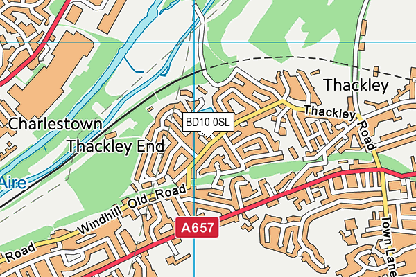 BD10 0SL map - OS VectorMap District (Ordnance Survey)