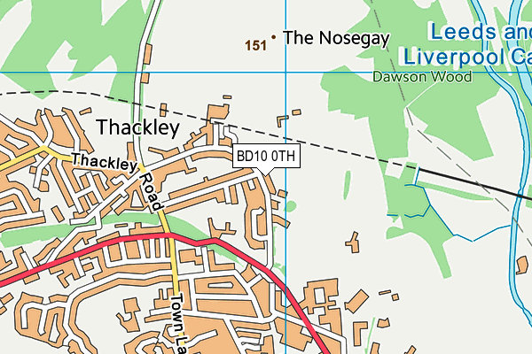 BD10 0TH map - OS VectorMap District (Ordnance Survey)