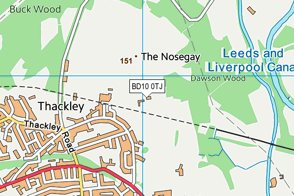 BD10 0TJ map - OS VectorMap District (Ordnance Survey)