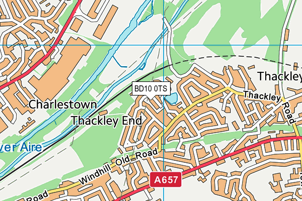 BD10 0TS map - OS VectorMap District (Ordnance Survey)