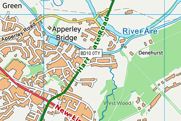 BD10 0TY map - OS VectorMap District (Ordnance Survey)