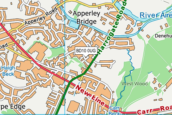 BD10 0UG map - OS VectorMap District (Ordnance Survey)