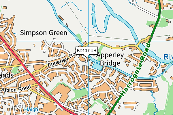 BD10 0UH map - OS VectorMap District (Ordnance Survey)