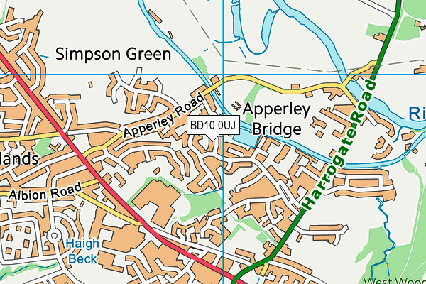 BD10 0UJ map - OS VectorMap District (Ordnance Survey)