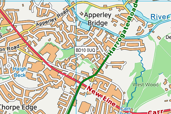 BD10 0UQ map - OS VectorMap District (Ordnance Survey)