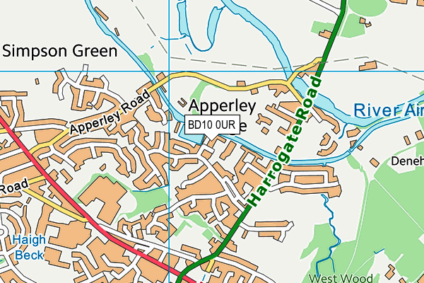 BD10 0UR map - OS VectorMap District (Ordnance Survey)