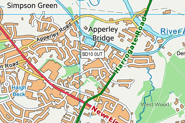 BD10 0UT map - OS VectorMap District (Ordnance Survey)