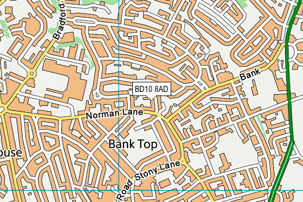 BD10 8AD map - OS VectorMap District (Ordnance Survey)