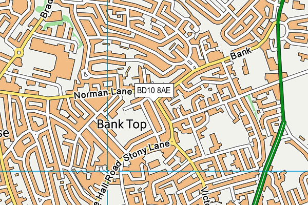 BD10 8AE map - OS VectorMap District (Ordnance Survey)