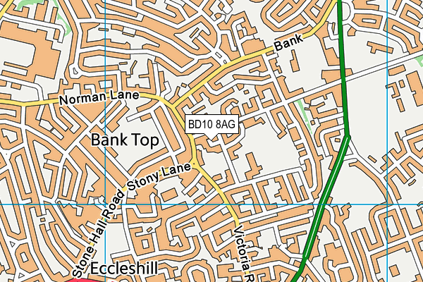 BD10 8AG map - OS VectorMap District (Ordnance Survey)