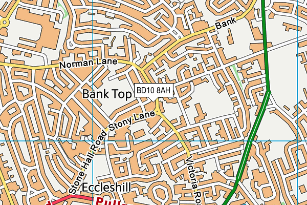 BD10 8AH map - OS VectorMap District (Ordnance Survey)