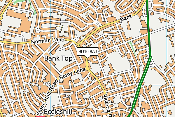 BD10 8AJ map - OS VectorMap District (Ordnance Survey)