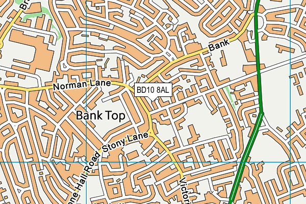 BD10 8AL map - OS VectorMap District (Ordnance Survey)